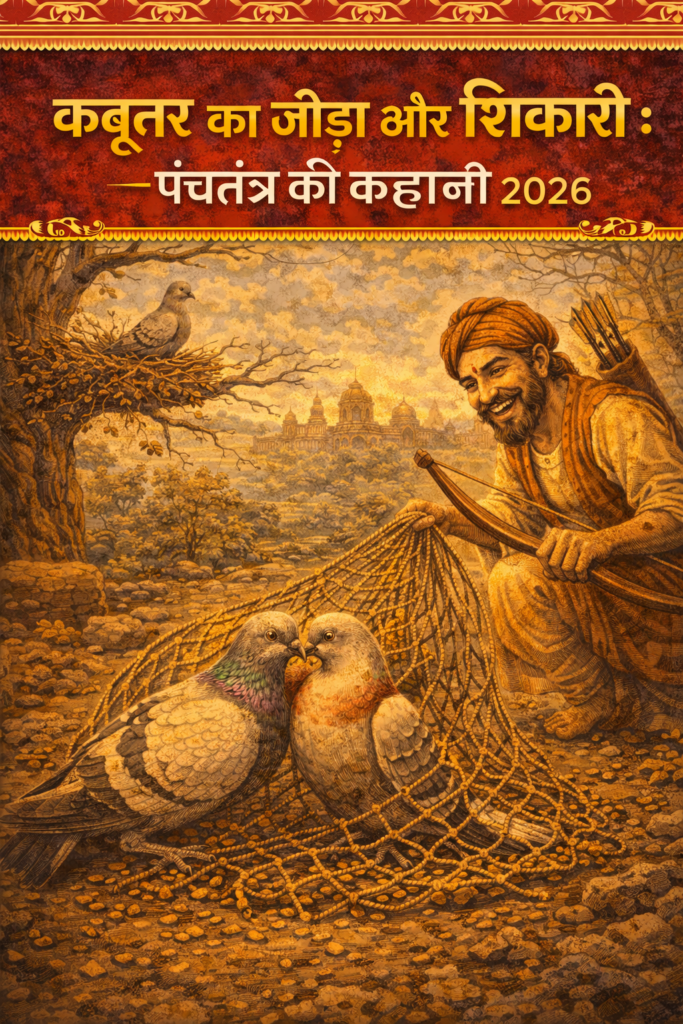 कबूतर का जोड़ा और शिकारी : पंचतंत्र की कहानी 2026 3 कबूतर का जोड़ा और शिकारी