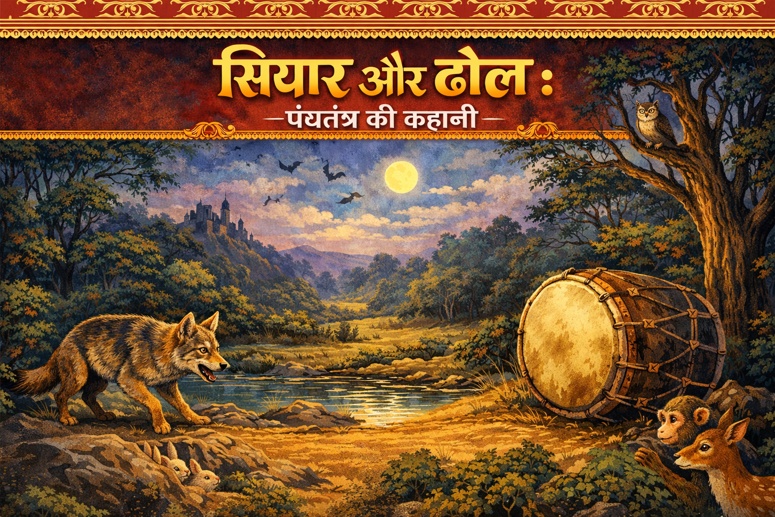 सियार और ढोल : पंचतंत्र की कहानी