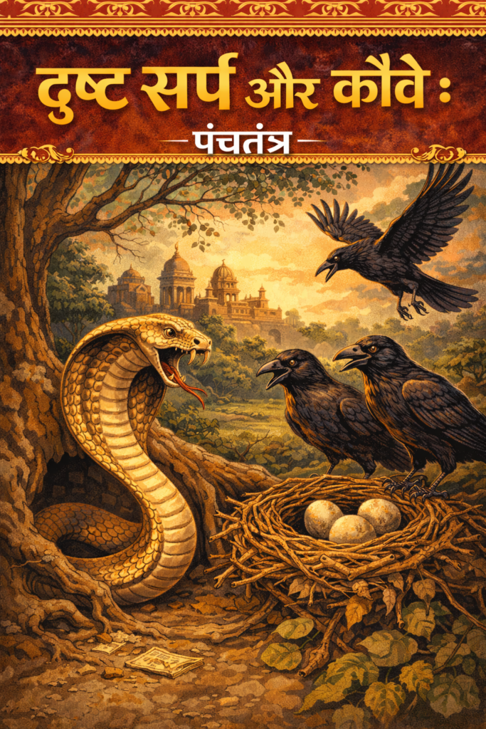 दुष्ट सर्प और कौवे
